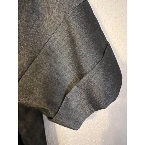 Ming Wang Side Pocket A Line Chambray Shirt Dress XL Dark Denim $195 Washable - Picture 14 of 16